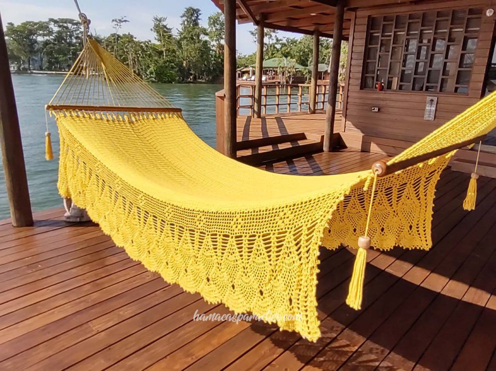 Large Size Family Hammock Saphirs Fringes Hamacas Paradise Internacional